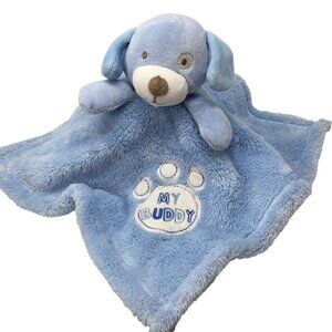 My Buddy Baby Gear Lovey Security Blanket Dog Puppy Blue Plush Paw Print